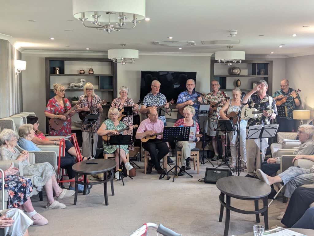 Ukulele Smile Time Band raise smiles at the DurhamGate